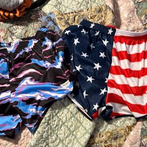 Black and Blue Patterned Shorts Set